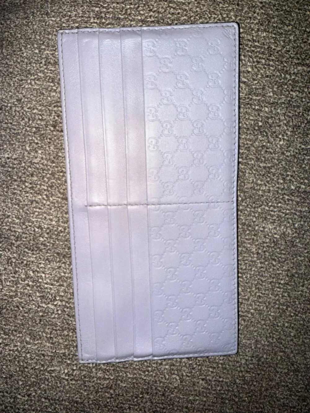 Gucci GG Microguccissima Lavender Purple Leather Card Wallet Insert